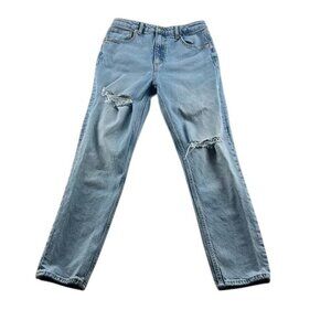 Zara High Rise Distressed Jeans Size 4